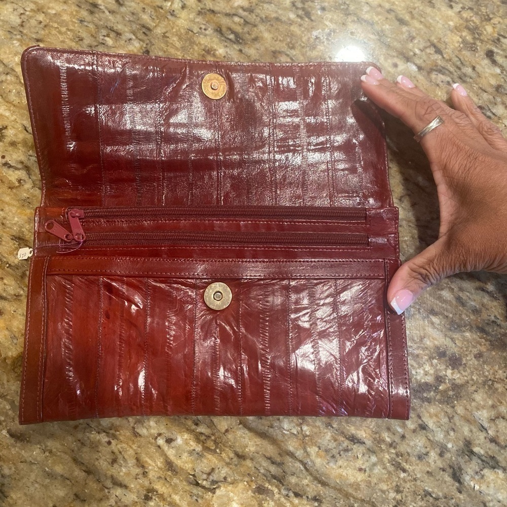 Vintage Eel skin leather clutch bag - Picture 4 of 11